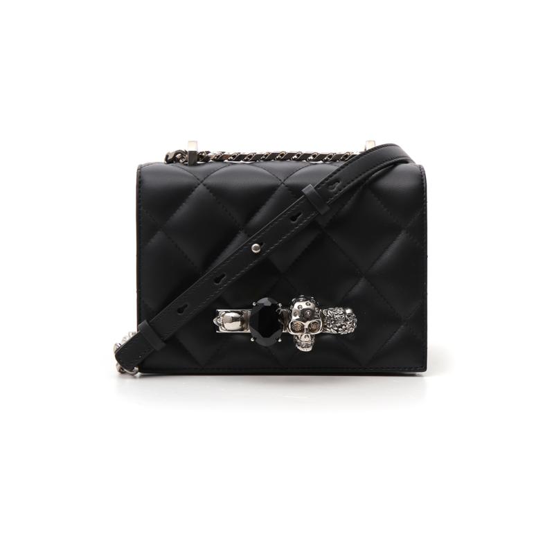 VIP STATION-NEW ALEXANDER MCQUEEN HANDBAGS 558541 1AXBY 1000 LEATHER BLACK