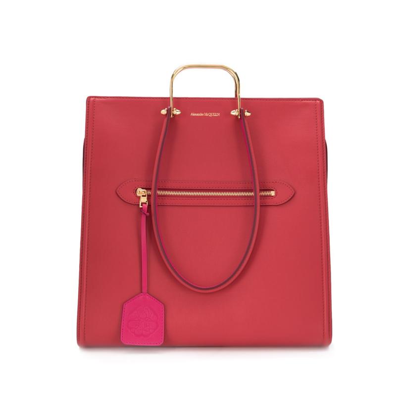 VIP STATION-NEW ALEXANDER MCQUEEN HANDBAGS 610020 D78AT 6080 LEATHER RED